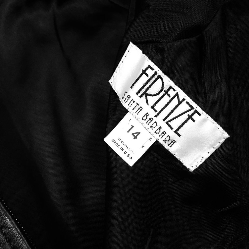 Firenze Santa Barbara Solid Black Leather Skirt - image 6